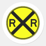 Railroad Crossing Warning Street Sign Train Sticker