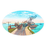 Railroad Ferry Docks, Mackinaw, Michigan stickers