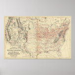 Railroad map US Posters