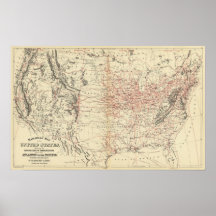 Railroad map US Posters