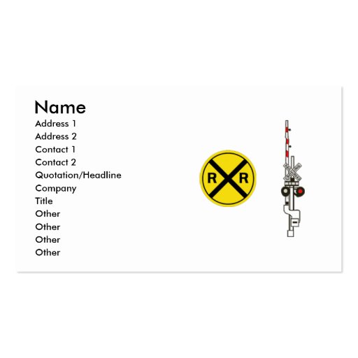 Railroad Professional or Railfan Business Card Templates (front side)