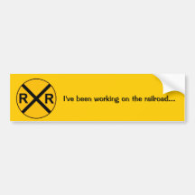 Railroad Sign Bumper Sticker
