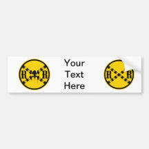 Railroad Sign Crossing Bumper Sticker