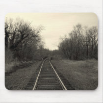 RailRoad Tracks B&W Mousepad by LonnieDixon RailRoad Tracks B&W Mousepad