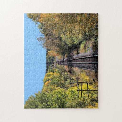Railroad Tracks Fall Scene Large Photo Puzzle Zazzle