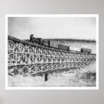 Railroad Train Bridge Alaska 1916 Posters