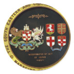 Railway company coat of arms round sticker