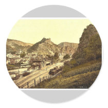 Railway station and Burg Are, Altenahr, the Rhine, Sticker