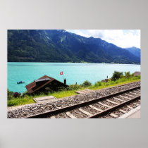 Railway track in Swiss posters