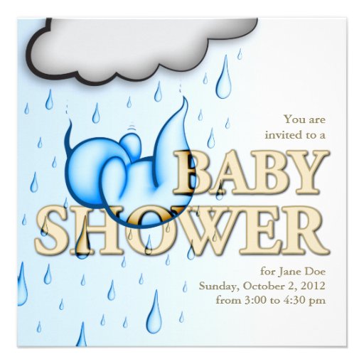 Rain Babies Shower Invite - Square Card