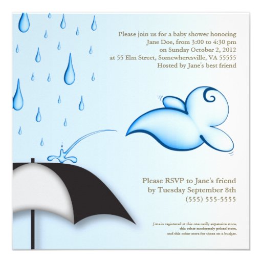Rain Babies Shower Invite - Square Card