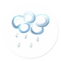 Rain Cloud Round Sticker