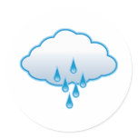Rain Cloud Round Sticker