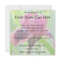 Rain Covered Iris Custom Invitations