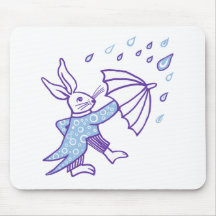 Rain Drop Bunny Mousepads