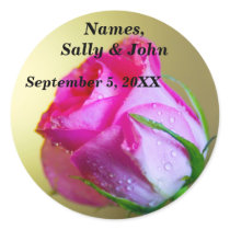 Rain Drop Kisses of Nature on Pink Rose stickers by KahunaLuna Rain Drop Kisses of Nature on Pink Rose stickers