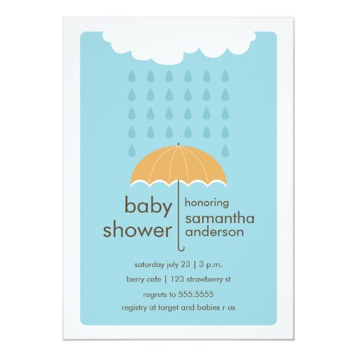 Rain Drops Baby Shower Invitation - Boy | Zazzle