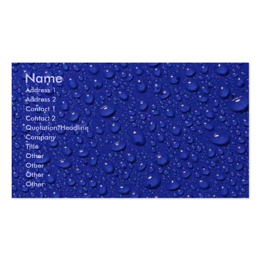 Rain Drops Business Card (front side)