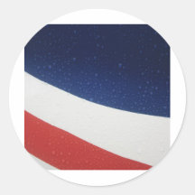 rain drops on red white blue background round sticker