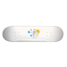 Rain Drops with Cloud Skate Boards