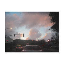 Rain Falliing at Sunset in San Luis Obispo, CA Post Card