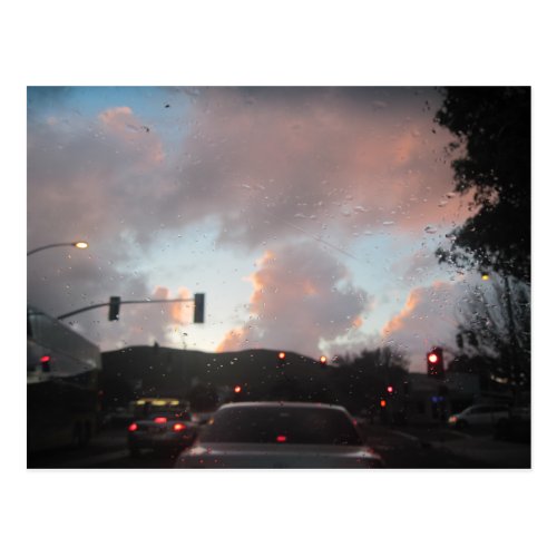Rain Falliing at Sunset in San Luis Obispo, CA Postcard
