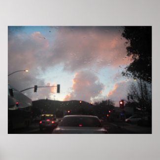 Rain Falliing at Sunset in San Luis Obispo, CA print