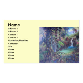 Rain Forest Landscape River Waterfalls Art Double-Sided Standard Business Cards (Pack Of 100)