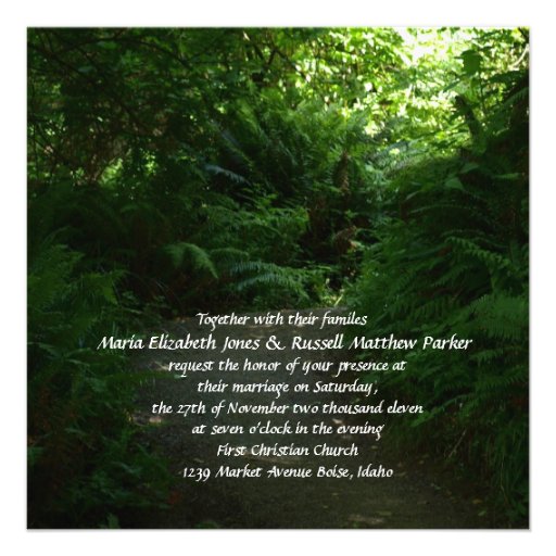 Rain Forest Wedding Personalized Invites