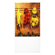 Rain Gear and Red Plaid Jacket Photo Card Template