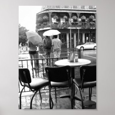 Coffee Shop French Quarter on Rain In New Orleans Cafe  Du Monde French Quarter Print From Zazzle