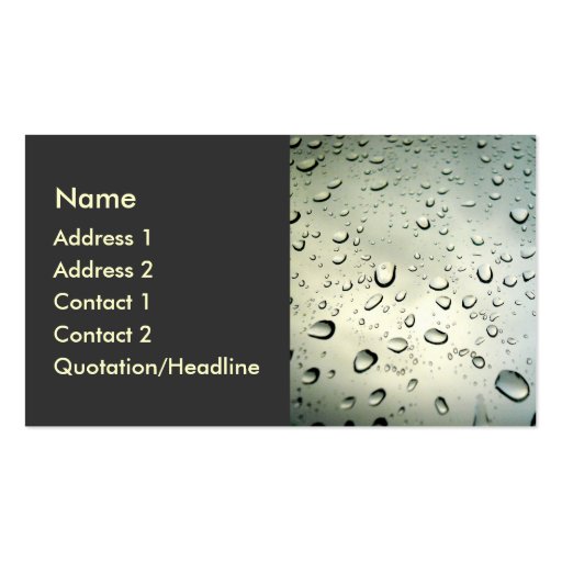 Rain On My Window Business Card Templates (front side)