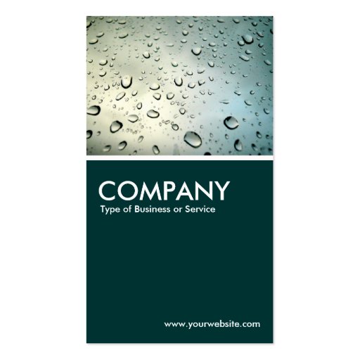 Rain on my Window - Dark Green Business Card (front side)