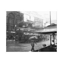 Rain Rain Rain in London Stretched Canvas Prints