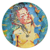 artsprojekt, camarillo, illustration, female art, art plate, artistic plate, decorative wall plate, collectors art plate, even if it rains, happy art, nicholecamarillo.com, fine art, mexican art, painting, latina art, artistic tray, creative dish, artistic dish, unique serving tray, creative, artistic, christmas gifts, artistic housewarming gift, creative kitchen accessories, happy, triumph, woman, peace, bright, warm, vivid, naked, skull, high contrast, gouache painting, marker, round of drinks, United States, pope's nose, thriller , [[missing key: type_fuji_plat]] with custom graphic design
