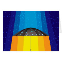 Rain storm on a sunny day greeting card