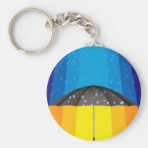 Rain storm on a sunny day keychains