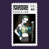 "Rain" Tribal Dreadlock Rain Maker Fae Postage stamps