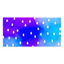 Rain with blue and purple cloudy sky. customized photo card