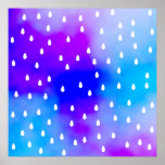 Rain with blue and purple cloudy sky. posters
