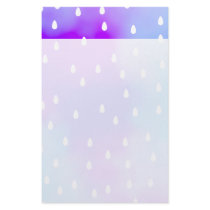 Rain with blue and purple cloudy sky. personalized stationery