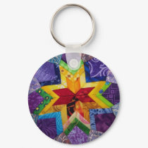 rainbow 1 folded star keychains
