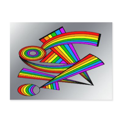 Rainbow # 3 Tattoo Post Card by TattooTeez