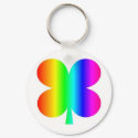 rainbow 4 leaf clover keyring keychains