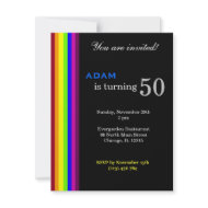 Rainbow 50th Birthday invitation