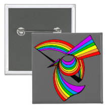 Rainbow # 5 Tattoo Pinback Button
