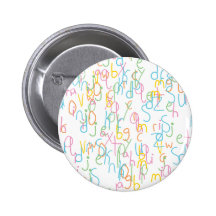 Rainbow ABC soup Pinback Button