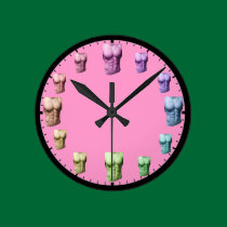 Rainbow Abs Wall Clock-Pink wall clocks