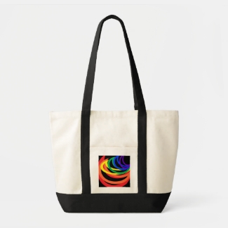 Rainbow Abstract Bold Colors Impulse Tote Bag