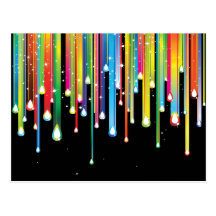 Rainbow ~ Abstract Color Spectrum Rain Jewels Post Card